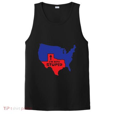 IM With Stupid Texas Map Women Gift Funny America Map PosiCharge Competitor Tank