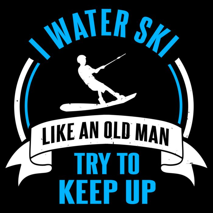 I Water Ski Like An Old Keep Up Funny Water Skiing Dad Funny Gift Sustainable Bucket Hat