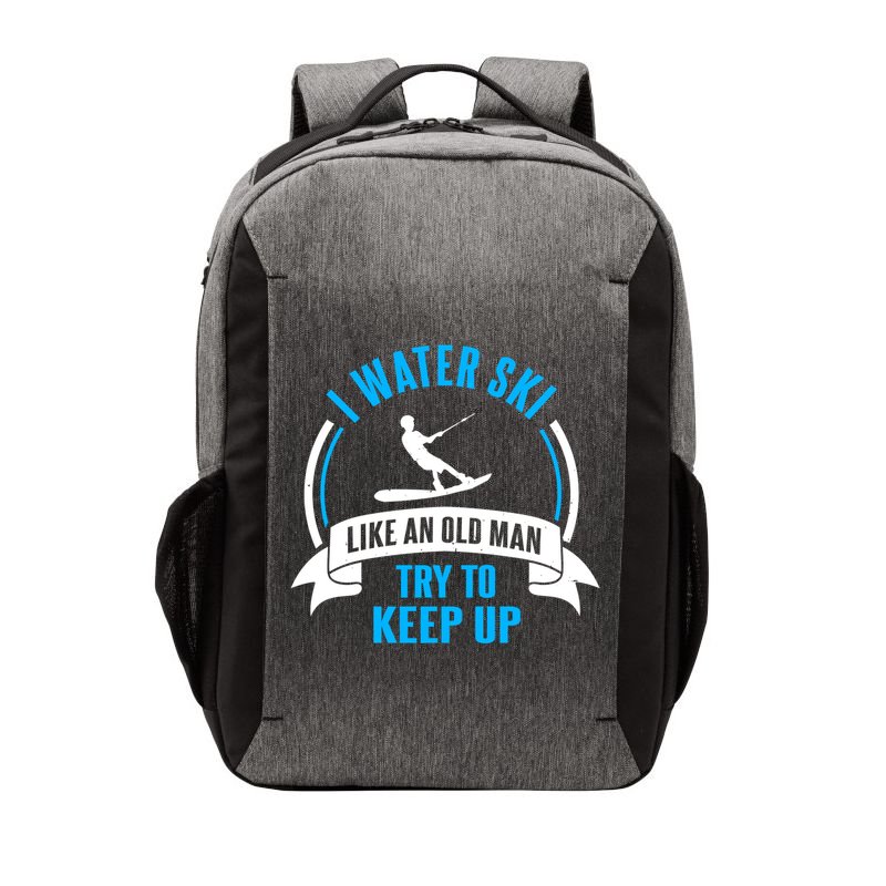 I Water Ski Like An Old Keep Up Funny Water Skiing Dad Funny Gift Vector Backpack