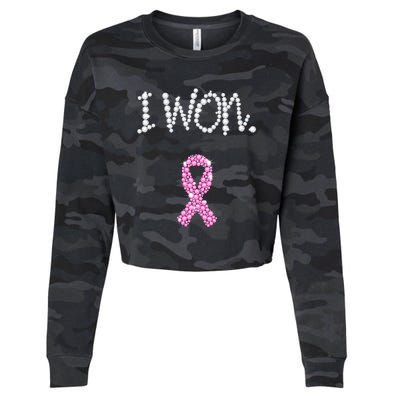 I Won Survivor Breast Cancer Awareness Cropped Pullover Crew