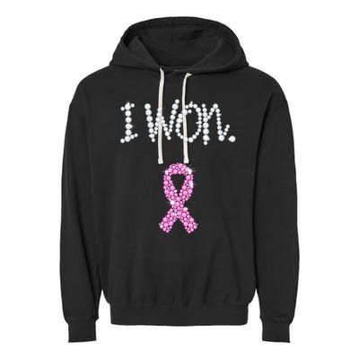 I Won Survivor Breast Cancer Awareness Garment-Dyed Fleece Hoodie