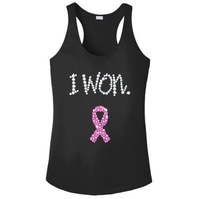 I Won Survivor Breast Cancer Awareness Ladies PosiCharge Competitor Racerback Tank