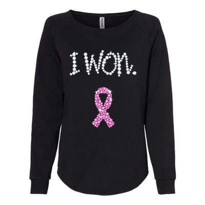 I Won Survivor Breast Cancer Awareness Womens California Wash Sweatshirt