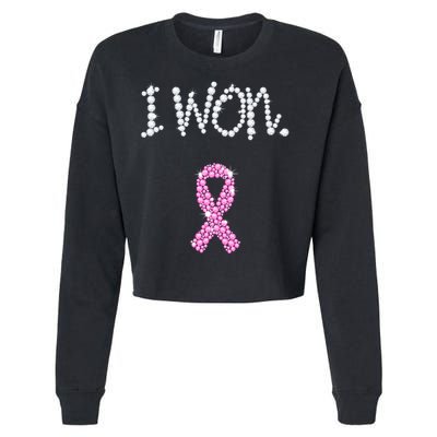I Won Survivor Breast Cancer Awareness Cropped Pullover Crew