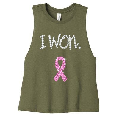 I Won Survivor Breast Cancer Awareness Women's Racerback Cropped Tank