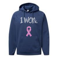 I Won Survivor Breast Cancer Awareness Performance Fleece Hoodie