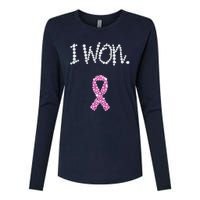 I Won Survivor Breast Cancer Awareness Womens Cotton Relaxed Long Sleeve T-Shirt