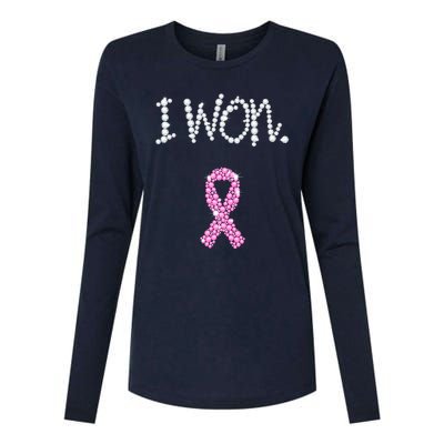 I Won Survivor Breast Cancer Awareness Womens Cotton Relaxed Long Sleeve T-Shirt