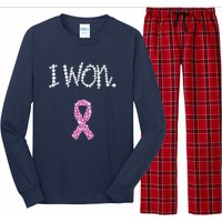 I Won Survivor Breast Cancer Awareness Long Sleeve Pajama Set