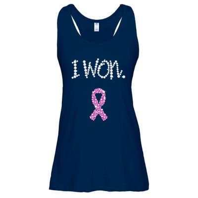 I Won Survivor Breast Cancer Awareness Ladies Essential Flowy Tank