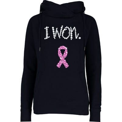 I Won Survivor Breast Cancer Awareness Womens Funnel Neck Pullover Hood