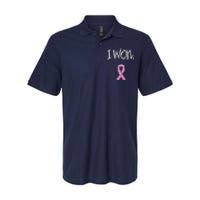 I Won Survivor Breast Cancer Awareness Softstyle Adult Sport Polo