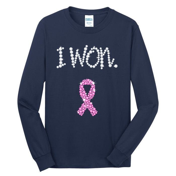 I Won Survivor Breast Cancer Awareness Tall Long Sleeve T-Shirt