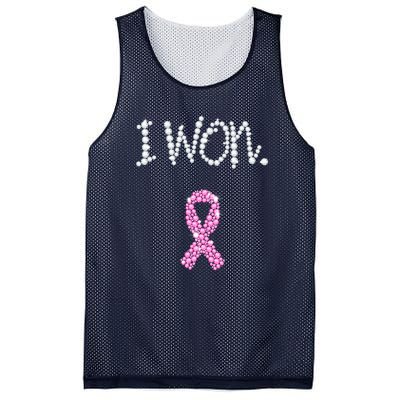 I Won Survivor Breast Cancer Awareness Mesh Reversible Basketball Jersey Tank