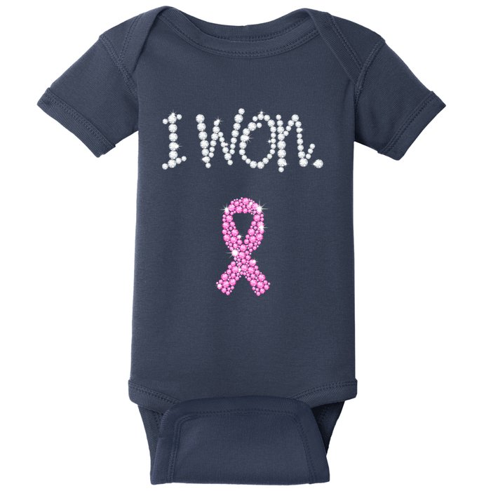 I Won Survivor Breast Cancer Awareness Baby Bodysuit