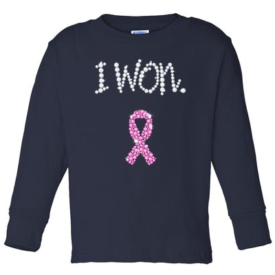 I Won Survivor Breast Cancer Awareness Toddler Long Sleeve Shirt