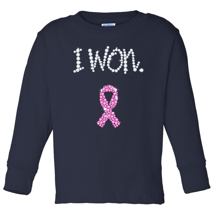 I Won Survivor Breast Cancer Awareness Toddler Long Sleeve Shirt