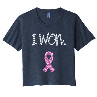 I Won Survivor Breast Cancer Awareness Women's Crop Top Tee