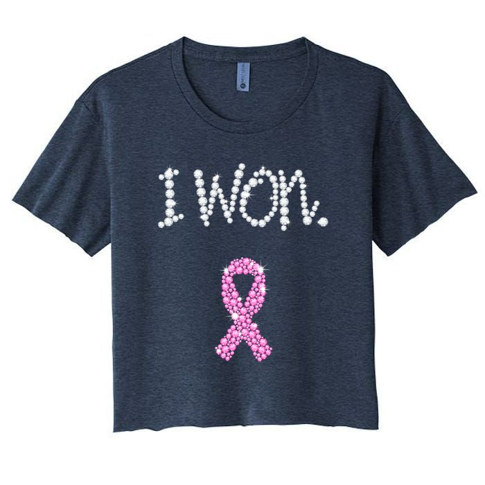 I Won Survivor Breast Cancer Awareness Women's Crop Top Tee