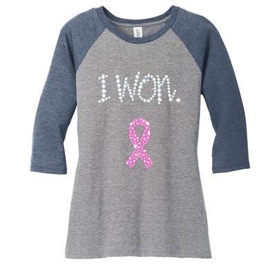 I Won Survivor Breast Cancer Awareness Women's Tri-Blend 3/4-Sleeve Raglan Shirt