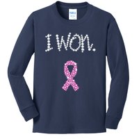 I Won Survivor Breast Cancer Awareness Kids Long Sleeve Shirt