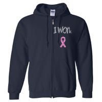 I Won Survivor Breast Cancer Awareness Full Zip Hoodie