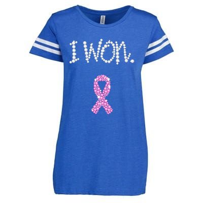 I Won Survivor Breast Cancer Awareness Enza Ladies Jersey Football T-Shirt