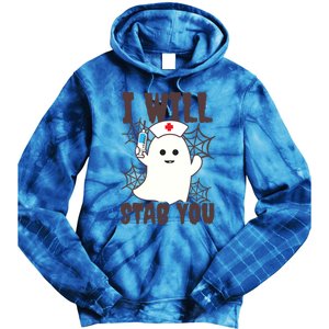 I Will Stab You Design Halloween Nurse Gift Tie Dye Hoodie