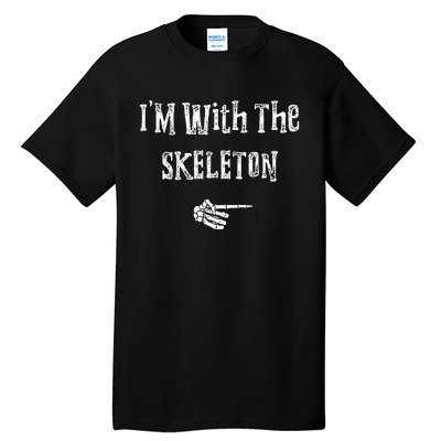 Im With Skeleton Halloween Costume Funny Couples Matching Tall T-Shirt