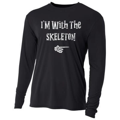 Im With Skeleton Halloween Costume Funny Couples Matching Cooling Performance Long Sleeve Crew