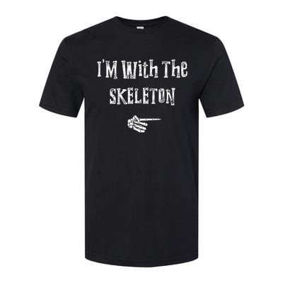 Im With Skeleton Halloween Costume Funny Couples Matching Softstyle CVC T-Shirt