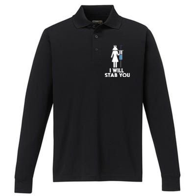 I Will Stab You Funny Graduating Nurse Gift Meaningful Gift Performance Long Sleeve Polo