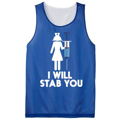 I Will Stab You Funny Graduating Nurse Gift Meaningful Gift Mesh Reversible Basketball Jersey Tank