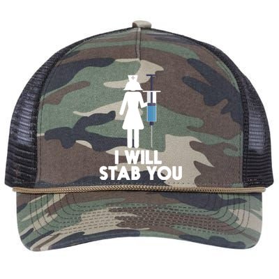 I Will Stab You Funny Graduating Nurse Gift Meaningful Gift Retro Rope Trucker Hat Cap