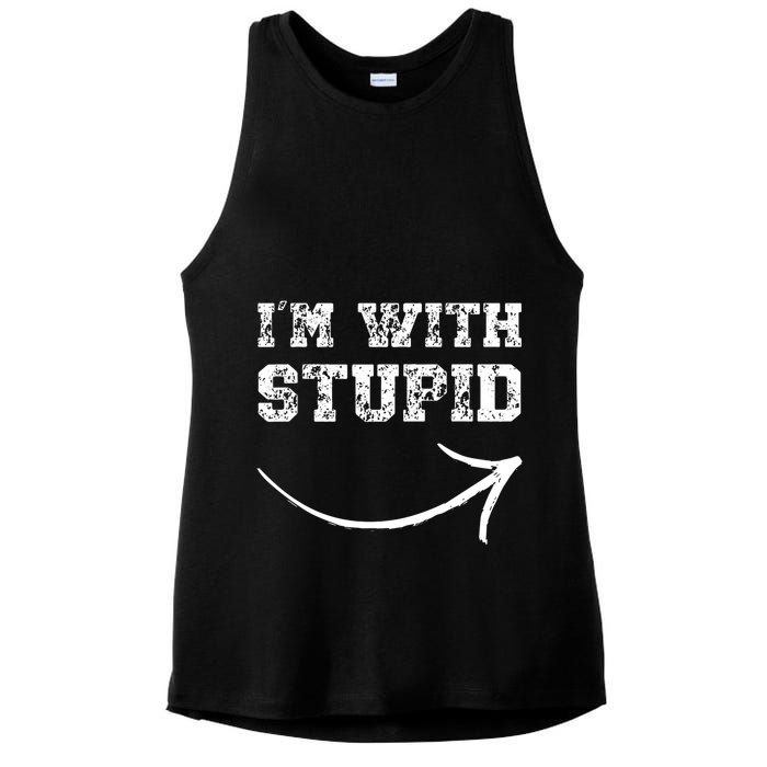 IM With Stupid Arrow Pointing Right Funny IM With Stupid Ladies PosiCharge Tri-Blend Wicking Tank