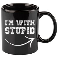 IM With Stupid Arrow Pointing Right Funny IM With Stupid 11oz C Handle Ceramic Mug