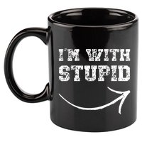 IM With Stupid Arrow Pointing Right Funny IM With Stupid 11oz C Handle Ceramic Mug