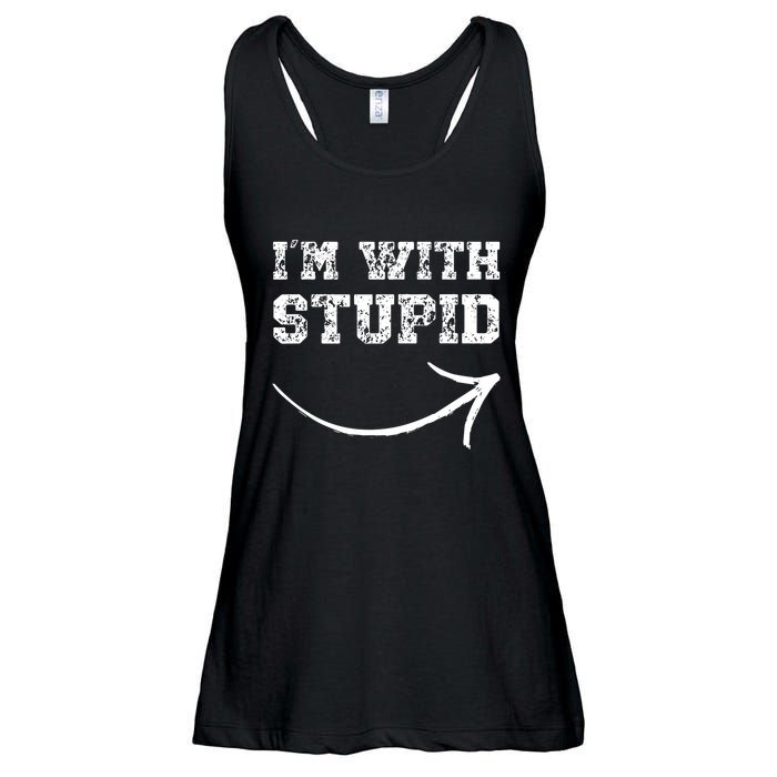 IM With Stupid Arrow Pointing Right Funny IM With Stupid Ladies Essential Flowy Tank