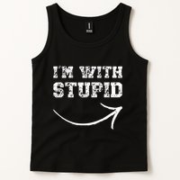 IM With Stupid Arrow Pointing Right Funny IM With Stupid Tank Top