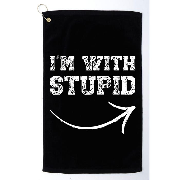 IM With Stupid Arrow Pointing Right Funny IM With Stupid Golf Towel