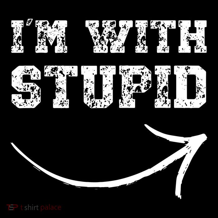 IM With Stupid Arrow Pointing Right Funny IM With Stupid Women's V-Neck T-Shirt