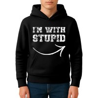 IM With Stupid Arrow Pointing Right Funny IM With Stupid Kids Hoodie