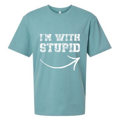 IM With Stupid Arrow Pointing Right Funny IM With Stupid Sueded Cloud Jersey T-Shirt