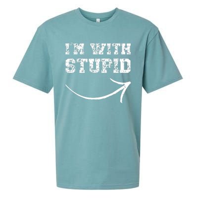 IM With Stupid Arrow Pointing Right Funny IM With Stupid Sueded Cloud Jersey T-Shirt