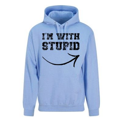 IM With Stupid Arrow Pointing Right Funny IM With Stupid Unisex Surf Hoodie