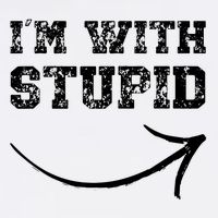 IM With Stupid Arrow Pointing Right Funny IM With Stupid Garment-Dyed Sweatshirt