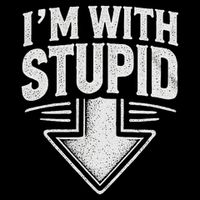 I'm With Stupid Arrow Pointing Down Funny I'm With Stupid 16 in Basic Backpack