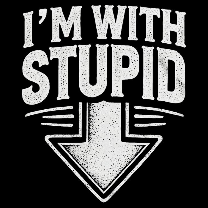I'm With Stupid Arrow Pointing Down Funny I'm With Stupid 16 in Basic Backpack