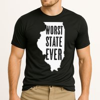 Illinois Worst State Ever IL Sucks Funny Graphic Cooling Performance Crew T-Shirt