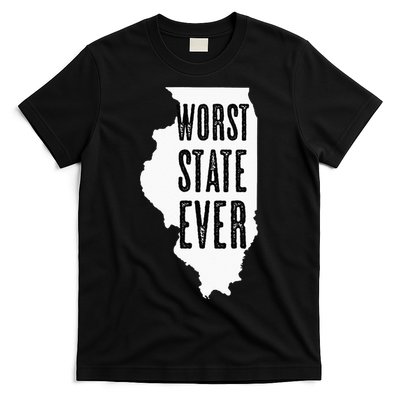 Illinois Worst State Ever IL Sucks Funny Graphic T-Shirt